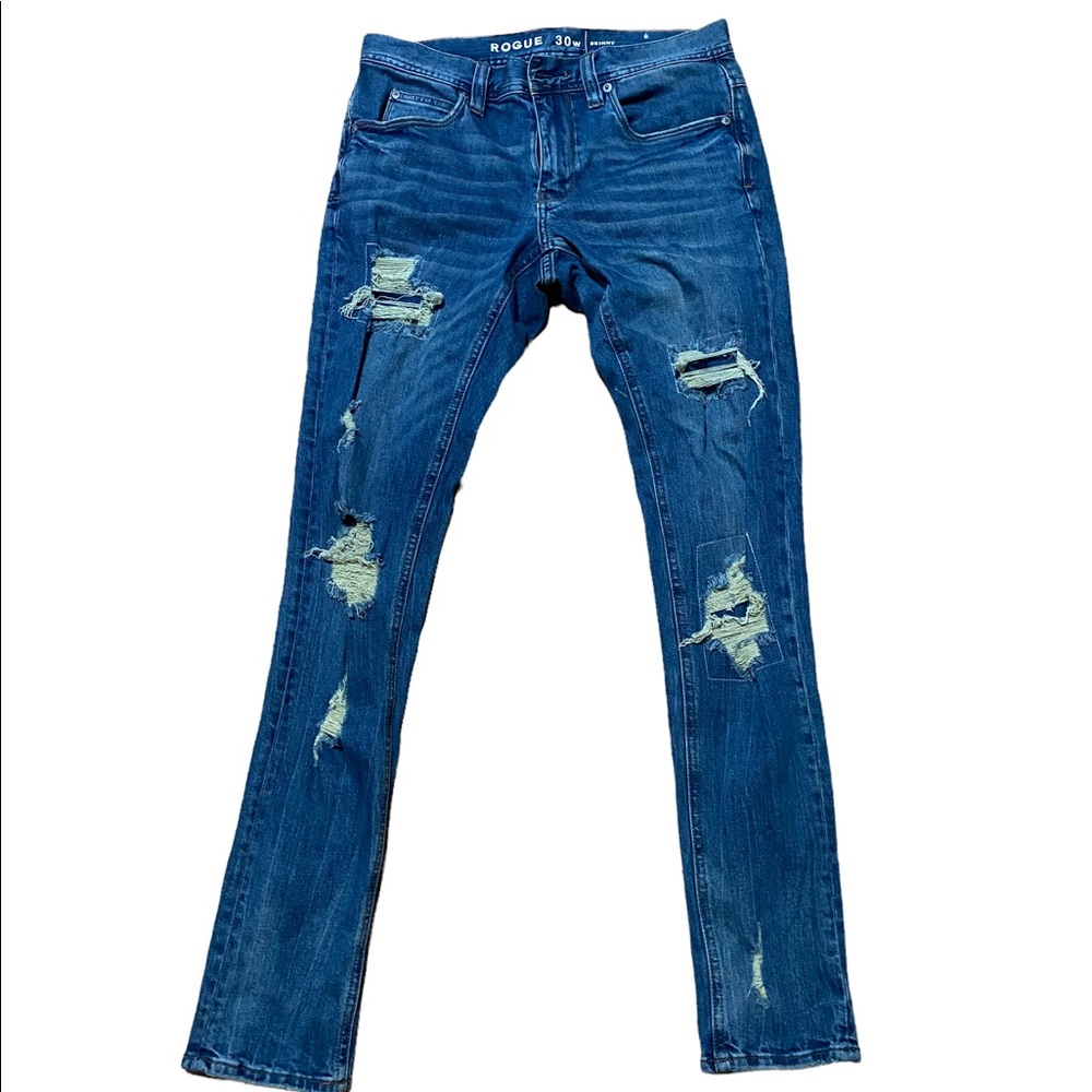 Shredded Rogue Skinny Jeans Size 30 Waist
